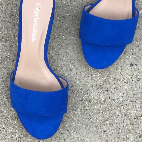 Last 1! City Class Royal Blue Kitten Heel Mule 7 - Picture 2 of 8